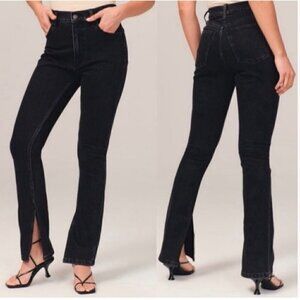 Abercrombie & Fitch Skinny High Rise Jeans 4 Short Curve Love Black Kick Flare